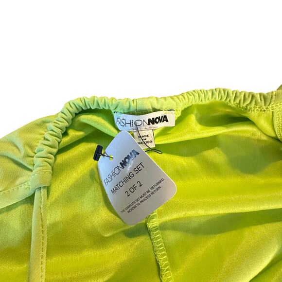 NWT Womans fashion nova lime green unstoppable cut out maxi skirt set plus 1X - Picture 2 of 9